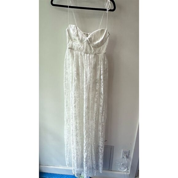 🆕 For Love & Lemons Lorena Maxi Dress White Lace sheer skirt. 1205. Xs - Picture 2 of 8